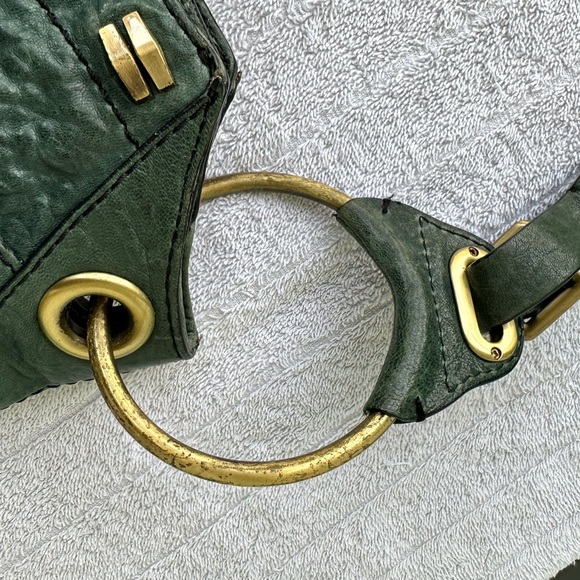 OR YANY Leather Purse Boho Hand Held, Shoulder Bag, or Crossbody Hunter Green - Picture 14 of 16